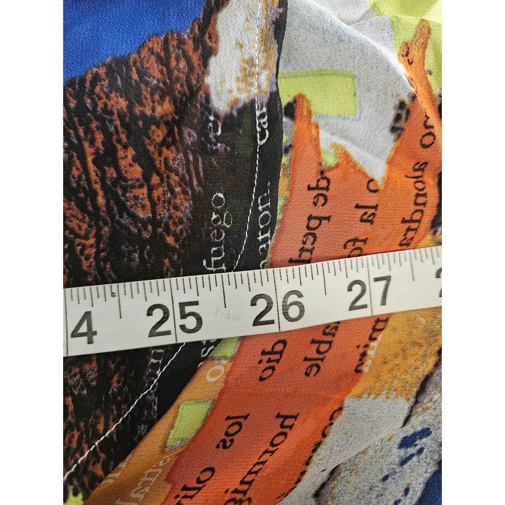 Two by Vince Camuto Shirt‎ XS Blue Abstract Print Button Front Long Sleeve - Picture 8 of 9